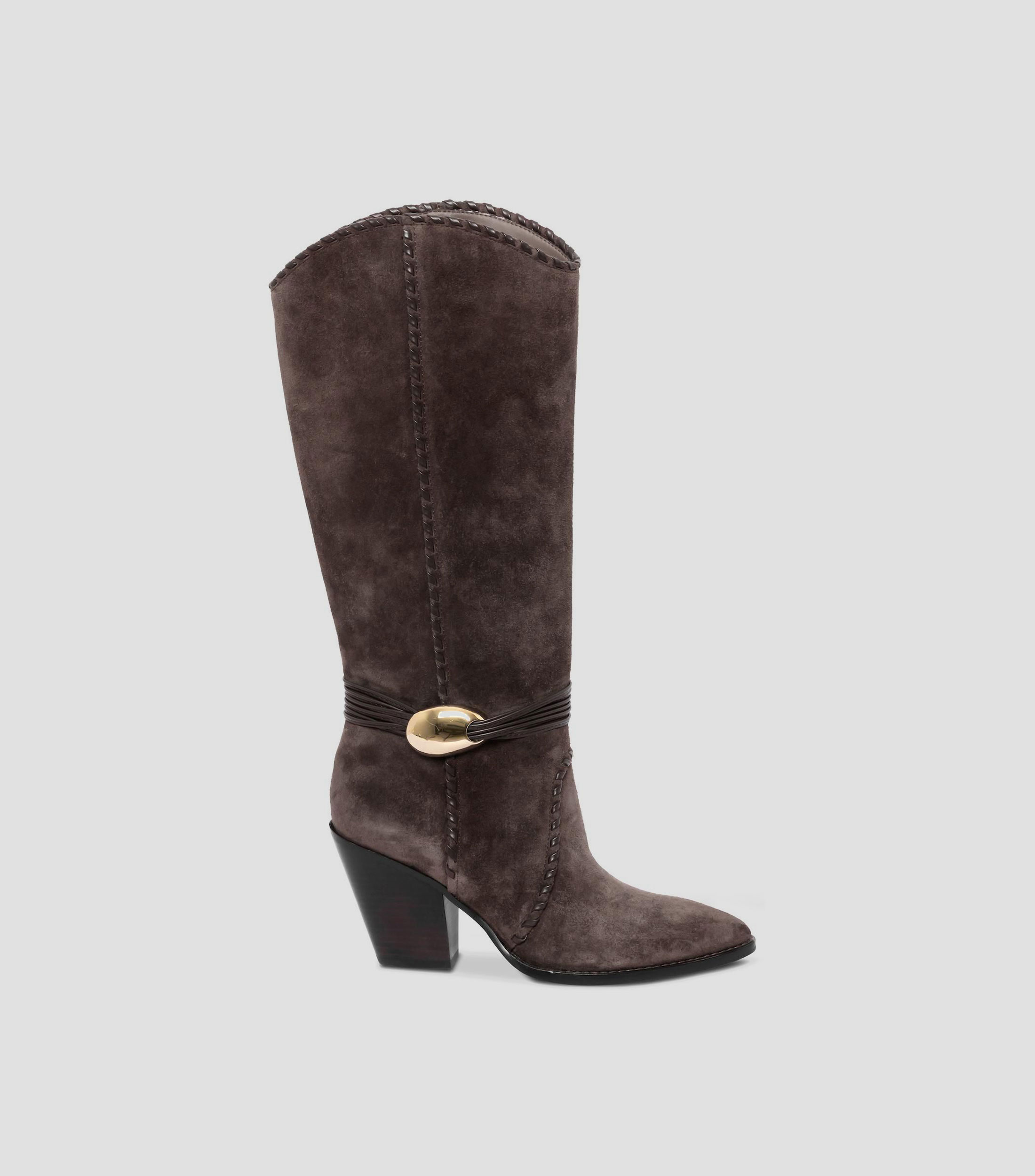 Botas largas Jody en piel con tacon medio cuadrado Mujer